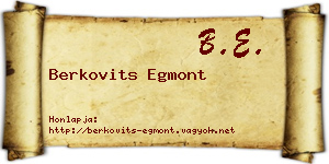 Berkovits Egmont névjegykártya